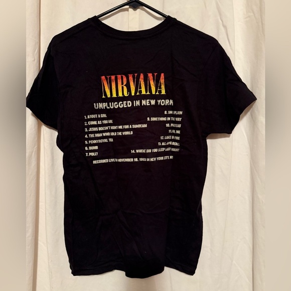 Nirvana Graphic Tee Unplugged In New York Unisex Sz S Short Sleeve 2 Side Grunge - Picture 3 of 5